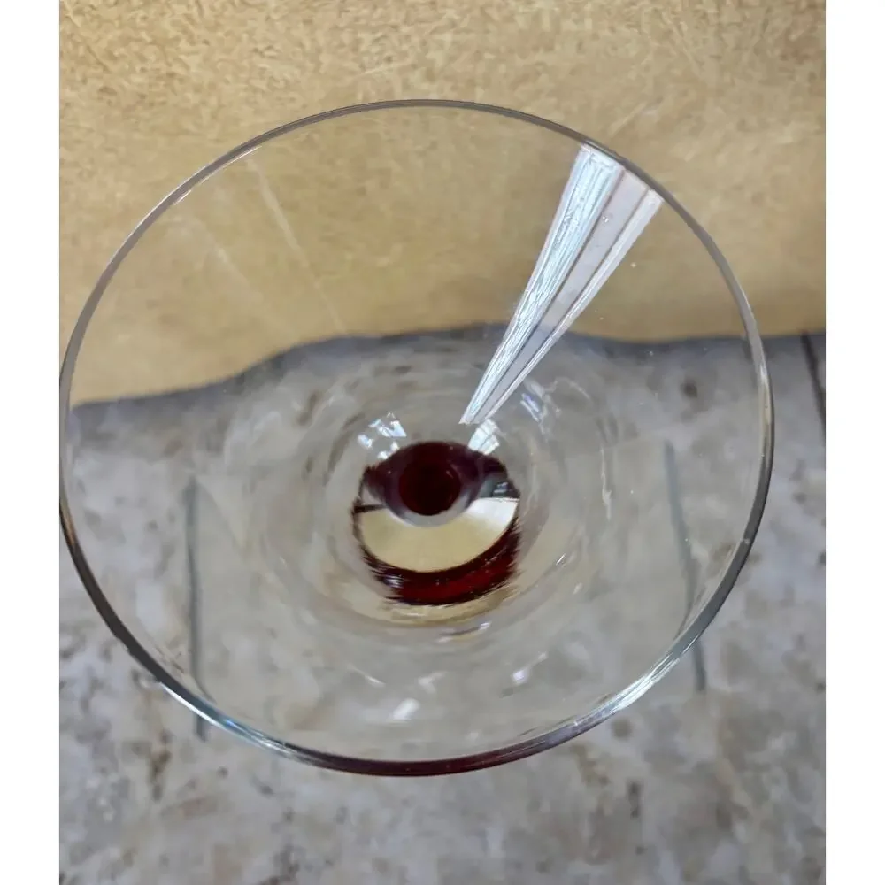Vintage Crate & Barrel Large Purple Ball Stem Martini Glass 8